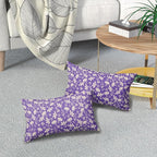 Purple Pillow Covers 12x20 Set of 2 Vintage Floral Rustic Old Style Cute Flower Print Rectangle Decorative Outdoor Pillowcases Seasonal Farmhouse Throw Cushion Case Couch Sofa Bed Decor