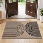 GarveeHome Modern Rainbow Easy Jute Entryway Rug 2x3 for Indoor Outdoor Front Door Mat Neutral Non Slip Non Shedding Washable Carpet Farmhouse Kitchen Mat
