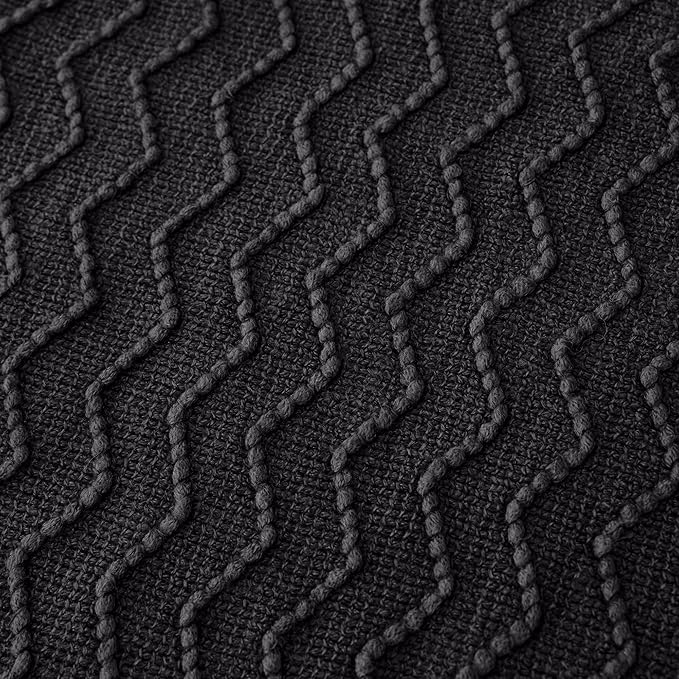 BATTILO HOME Black Throw Blanket for Couch, Boho Black Throws for Home Decor, Soft Throw Blankets for Bedroom Decor Housewarming Gifts, 50"x60"