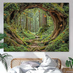 Accnicc Forest Tapestry Green Nature Tree Wall Tapestry for Bedroom Aesthetic Jungle Outdoor Landscape Small Tapestries Wall Hanging for Dorm Living Room Decor 60 x 44 Inch