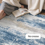 GENIMO No Crease Non Slip 6x9 Area Rugs for Living Room, Craft Woven Modern Rug, Soft Floor Carpet, Single-Piece Rugs for Bedroom, Dining Room, Office, Blue