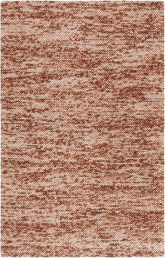 SAFAVIEH Area Rug 4x6 - Natura Collection - Rust & Brown, Handmade Wool Blend, Textured Design, Ideal for Living Room, Bedroom, Dining Space (NAT425P)