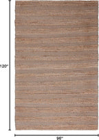 SAFAVIEH Area Rug 8x10 - Natural Fiber Collection - Large - Grey & Natural, Handmade Jute & Cotton, Boho Farmhouse Rustic Design, Ideal for Living Room, Bedroom, Dining Space (NFB654F)
