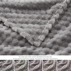 EXQ Home Fleece Throw Blanket for Couch or Bed - 3D Imitation Turtle Shell Jacquard Decorative Blankets - Cozy Soft Lightweight Fuzzy Flannel Blanket Suitable for All Seasons(50"×60",Light Grey)