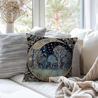Vintage Dark William Morris Night Moon Forest Decor Pillow Covers 18x18 Double-Sided,Black Forest Decor,Dark Dcademia Floral Decorative Throw Pillow Covers for Home Bedroom Living Room