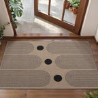 Tangsoo Rainbow Easy Jute 2x3 Outdoor Washable Rug for Entryway,Non-Slip Small Area Rug Farmhouse Throw Mats Modern Neutral Indoor Carpet for Entryway Kitchen Foyer Front Porch