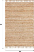 SAFAVIEH Natural Fiber Collection Accent Rug - 4' x 6', Natural & Light Grey, Handmade Tassel Jute, Ideal for High Traffic Areas in Entryway, Living Room, Bedroom (NF550A)