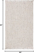 SAFAVIEH Natural Fiber Collection Area Rug - 5' x 8', Silver & Natural, Handmade Woven Fringe Jute, Ideal for High Traffic Areas in Living Room, Bedroom (NF826G)