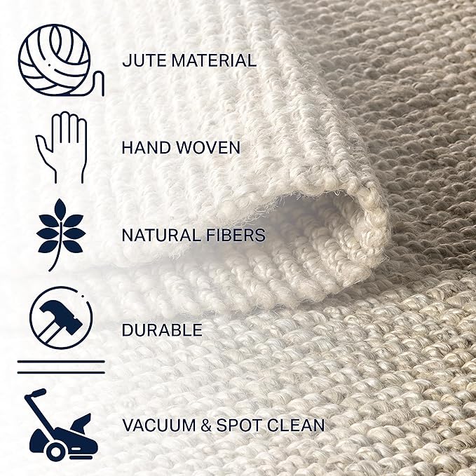 JONATHAN Y Pata Hand Woven Chunky Jute Light Ivory Runner Rug, 2x16, Bohemian, Rustic, Cottage, Easy-Cleaning for Living Room, Bedroom, Kitchen, Non-Shedding (NRF102B-216)