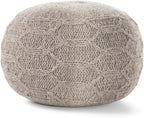 Christopher Knight Home Malibu Fabric Pouf, Grey