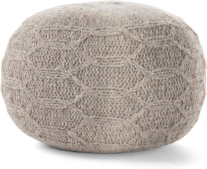 Christopher Knight Home Malibu Fabric Pouf, Grey