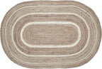 VHC Brands Jute Rug Oval with Pad, Natural and Cr