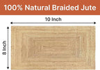 MDS Pack of 1 Handwoven Braided Jute Area Rug 8x10 Rectangular - 100% Natural Burlap Reversible Accent Rugs for Home Decor, Living Room, Doormat, Kitchen, Entryway Rug, Rustic, Farmhouse (8'x10')