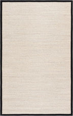 SAFAVIEH Area Rug 5x8 - Natural Fiber Collection - Marble & Black, Sisal, Woven Design with Border (NF143A)