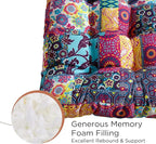 Codi Floor Cushions Seating for Adults and Kids Set of 2, Square Large Boho Pillows for Yoga Living Room Tatami Sitting Home Decor, Memory Foam Added, 22x22 Inch Multi Patchwork