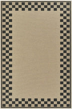 4x6 Jute Rug for Living Room: Farmhouse Indoor Outdoor Rug Washable with Non-Slip for Bedroom Patio Backyard Dining Room Home Office - Checkered Brown