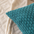 Set of 4 Teal Decorative Throw Pillow Covers 24x24 Inch Corduroy Pillow Covers for Bed Couch Sofa Living Room Soft Square Cushion Cases