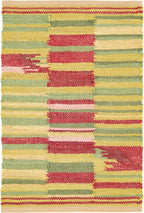 Dash and Albert Time Out Handwoven Jute Rug, 10 X 14 Feet, Green/Red Geometric Pattern - Premium Luxury Hotel Quality Soft Breathable Hypoallergenic Machine Washable Easy Care All Season