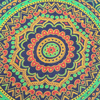 CRAFT KALA Large Hippie Mandala Meditation Floor Ottoman Pillow Cushion Pouf Cover Square Poufs Bohemian Circle Floor Cushion Case Outdoor Fireplace Yoga Living Room Decor Cover New Blue, 18" Square