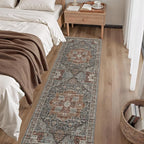 Washable Runner Rug 2x6 Runners for Hallways, Ultra-Thin Carpet Runners for Entryway Anti Slip Backing Runner Rugs for Kitchen Laundry Room Indoor Hallway (Grey/Brown/Tan)