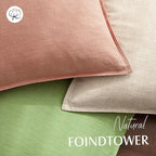 Foindtower Pack of 2, Decorative Linen Soild Throw Pillow Covers Soft Accent Euro Cushion Case Boho Farmhouse Pillowcase for Chair Couch Sofa Bedroom Living Room Home Decor 18 x 18 Inch Coral Pink