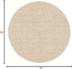 SAFAVIEH Area Rug 6' Round - Natural Fiber Collection - Natural & Beige, Seagrass, Basketweave Pattern with Border (NF114A)
