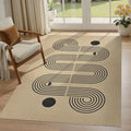 4x6 Jute Rug for Living Room: Farmhouse Indoor Outdoor Rug Washable with Non-Slip for Bedroom Patio Backyard Dining Room Home Office - Geometric Brown