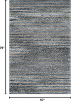 SAFAVIEH Cape Cod Collection Area Rug - 5' x 8', Blue & Natural, Handmade Flat Weave Braided Jute & Cotton, Ideal for High Traffic Areas in Living Room, Bedroom (CAP363A)