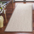 SAFAVIEH Natural Fiber Collection Runner Rug - 2'6" x 12', Marble & Khaki, Sisal, Woven Design with Border (NF143E)