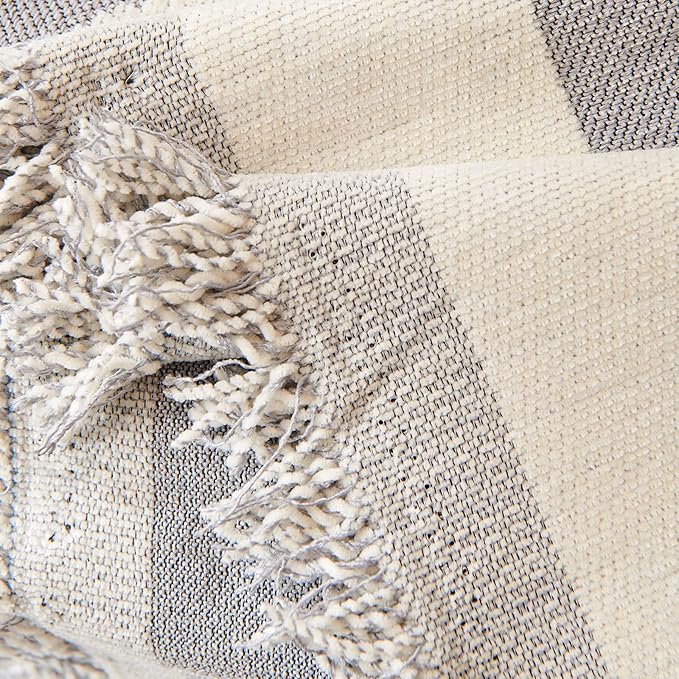 ROOMLIFE Grey Boho Couch Cover for 3 Cushion Couch L Shape Sofa Covers for Sectional Sofa Reversible Silpcover for Dogs Washable Chenille Furniture Protector for Living Room, 71"x150"