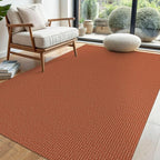 EARTHALL Woven Area Rug 4x6 Ft Washable Rugs for Entryway Non Slip Braided Throw Rugs Bedroom Carpet Cotton Entry Rug Cotton Floor Carpets for Bedroom Dining Room Living Room, Rustic Orange/Tan