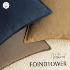 Foindtower Pack of 2, Decorative Linen Soild Throw Pillow Covers Soft Accent Cushion Case Boho Farmhouse Pillowcase for Couch Sofa Bedroom Living Room Home Decor 22 x 22 Inch Honey Mustard