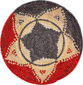 Grain Wares Boho 12 in Handwoven Date Palm Leaf Wall Basket Decor, Ember Star Pattern, Adhesive Strips Included, 1 Basket
