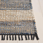 SAFAVIEH Cape Cod Collection Accent Rug - 4' x 6', Light Blue, Handmade Denim & Jute, Ideal for The Living Room, Dining, Bedroom (CAP153L)