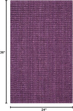 SAFAVIEH Area Rug 2x3 - Natural Fiber Collection - Purple, Handmade Jute, Farmhouse Style, Chunky Textured Thick Pile (NF447B)