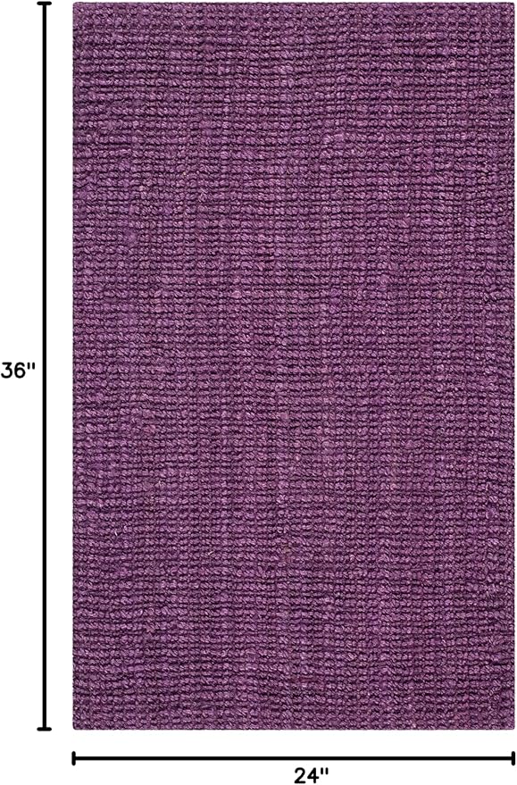 SAFAVIEH Area Rug 2x3 - Natural Fiber Collection - Purple, Handmade Jute, Farmhouse Style, Chunky Textured Thick Pile (NF447B)