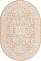 Rugs.com Outdoor Aztec Collection Rug – 5' x 8' Oval Natural Flatweave Rug Perfect for Living Rooms, Large Dining Rooms, Open Floorplans