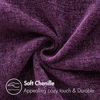 MIULEE Pack of 2 Couch Throw Pillow Covers 18x18 Inch Soft Plum Purple Chenille Pillow Covers for Sofa Living Room Solid Dyed Pillow Cases