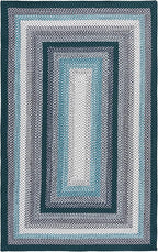 SAFAVIEH Washable Rug Outdoor Braided Collection - 6' x 9', Teal & Multi, Handmade & Reversible, Non-Shedding & Easy to Clean, Ideal for Patio, Backyard, Mudroom (BRD308J)