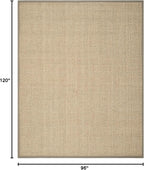 SAFAVIEH Area Rug 8x10 - Natural Fiber Collection - Large - Natural & Grey, Seagrass, Basketweave Pattern (NF114P)