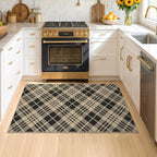 JTJ Vintage Outdoor Entrance Rugs 3x5 - Easy Jute Woven Rug for Indoor Area, Kitchen, Bedroom, Washable Low Pile Black and White Classic Decor