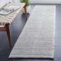 SAFAVIEH Natura Collection Runner Rug - 2'3" x 8', Silver, Handmade Wool Blend, Textured Design, Ideal for Living Room, Bedroom, Dining Space (NAT425G)