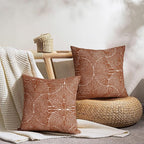AELS Boho Decorative Textured Throw Pillow Covers 16x16, Modern Mid Century Rainbow Tufted Pillow Case, Farmhouse Rustic Geometric Woven Cushion Case for Bed Couch Sofa, Burnt Orange