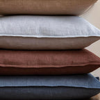 Foindtower Pack of 2, Decorative Linen Soild Throw Pillow Covers Soft Accent Euro Cushion Case Farmhouse Neutral Pillowcase for Chair Couch Sofa Bedroom Living Room Home Decor 24 x 24 Inch Dark Blue