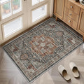 Washable Runner Rug 2x3 Runners for Hallways, Ultra-Thin Carpet Runners for Entryway Anti Slip Backing Runner Rugs for Kitchen Laundry Room Indoor Hallway (Grey/Brown/Tan)