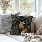 Dark Vintage William Morris Fox Floral Print Pillow Covers 18x18,Cottagecore Fox Decor,Dark Dcademia Animal Floral Decorative Throw Pillow Covers for Home Bedroom Living Room