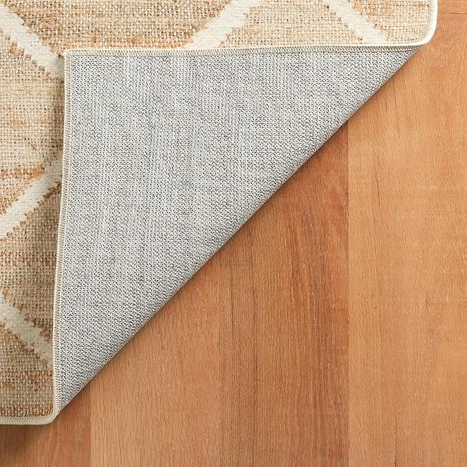 Dash and Albert Kali, Natural, 7'6" x 9'6", Diamond, Soft and Cozy, High Traffic, Lightweight, Anti-Slip, Durable, Machine Washable Area Rug for Bedroom, Living Room, Dining, Den, Foyer, Entryway