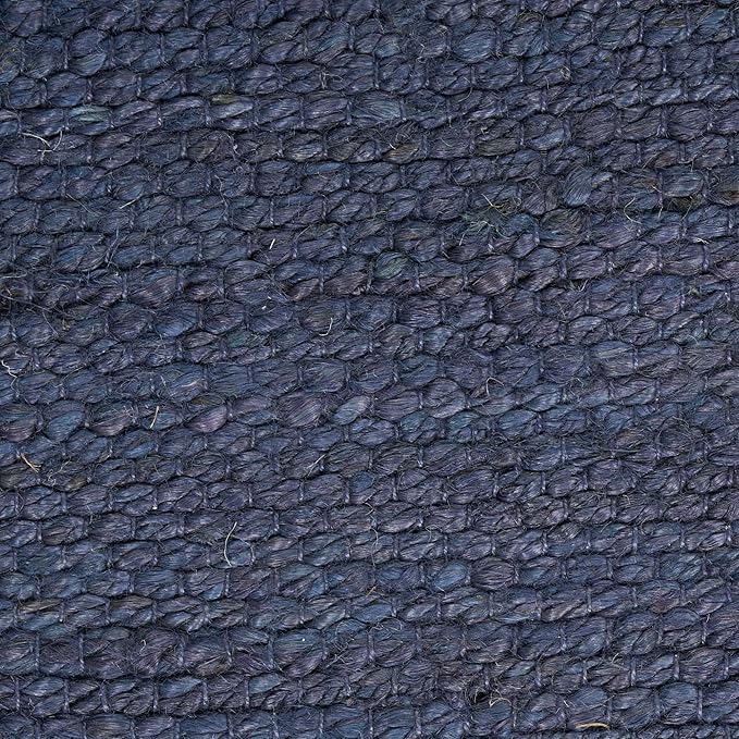 Nourison Home Natural Jute Navy 2' x 3' Area Rug - Easy Clean, Non Shedding, Bed Room, Living Room, Dining Room, Kitchen (2' x 3')