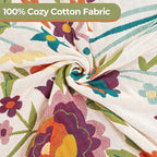 Boho Throw Blanket for Bed Couch Sofa,100% Cotton Ultra Soft Large Throw Blanket,Floral Bird Decor Bed Blankets 60"×80",Decorative Reversible Muslin Bed Cover for All Seasons