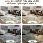 GENIMO 8x10 Area Rugs for Living Room, Machine Washable Non Slip Rugs, Low Pile Lightweight Modern Abstract Print Rug for Bedroom, Dining Room, Home Office, Distressed Grey